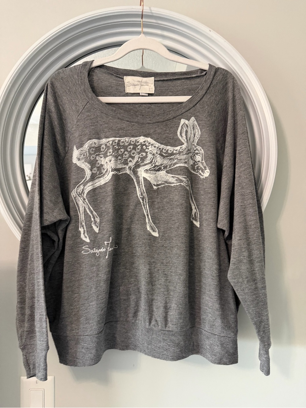 SALGADO FENWICK Edmonton Hand Screened Fawn Deer Sweatshirt